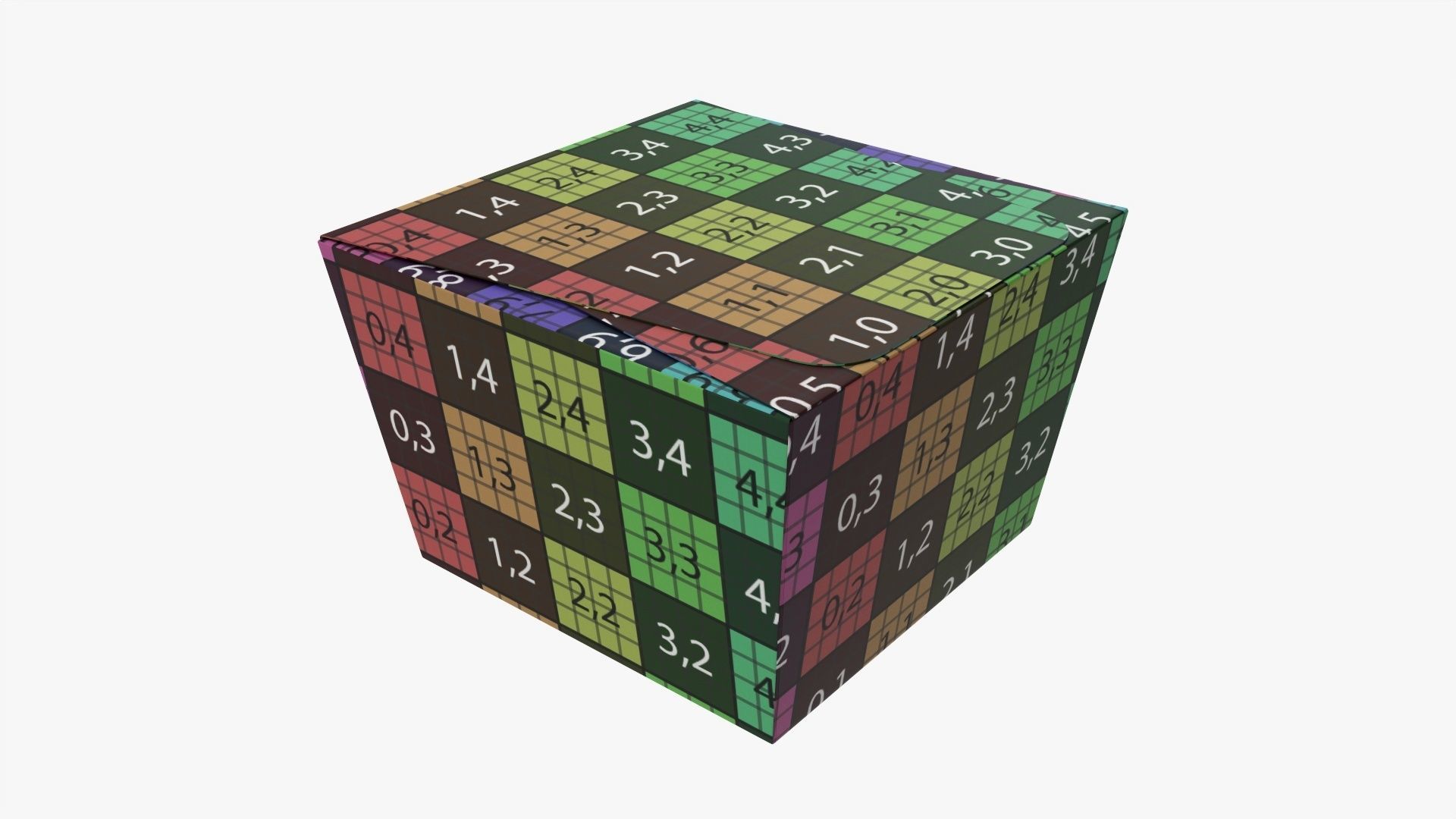 High square paper box mockup 3D model_12