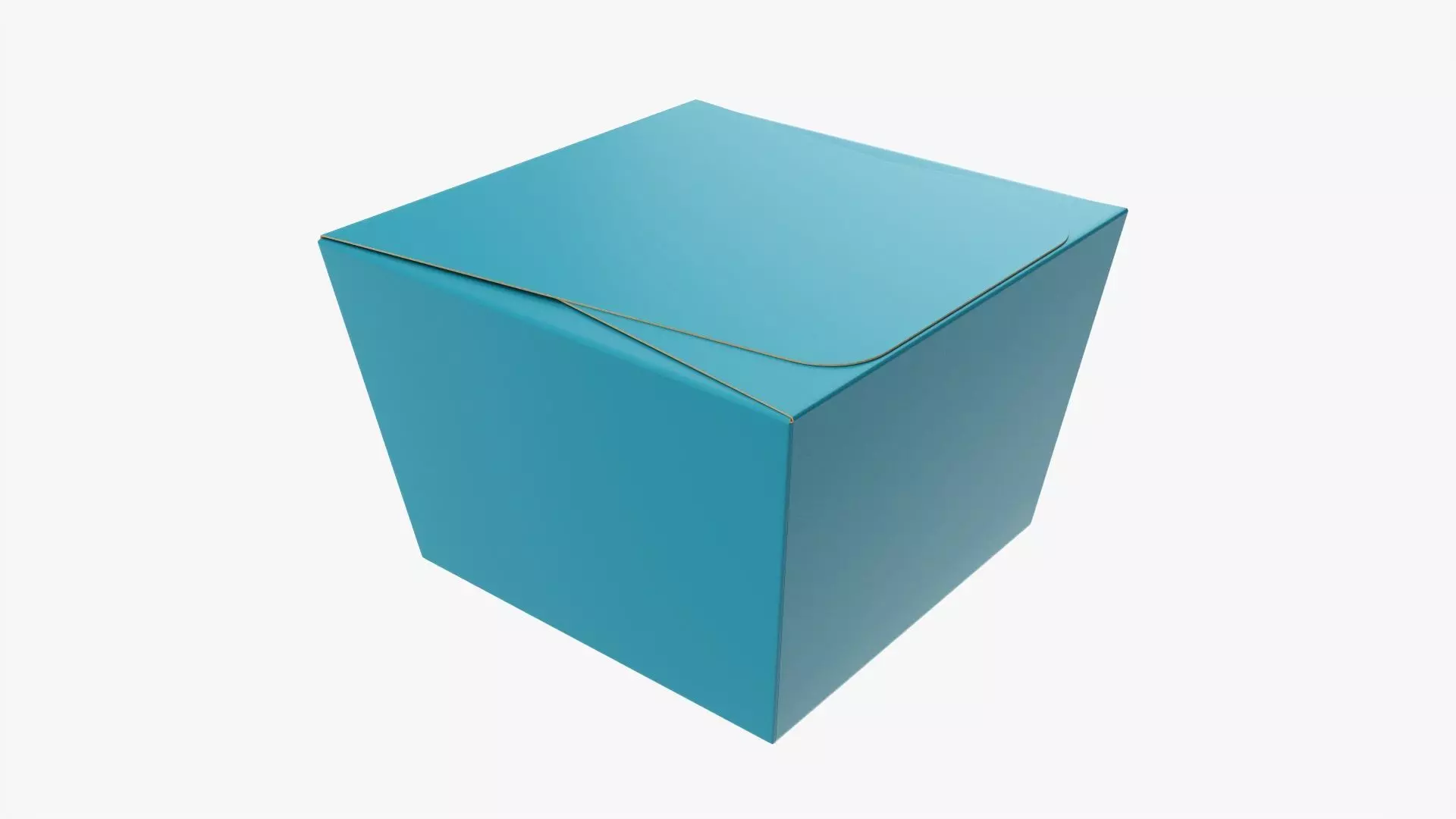 High square paper box mockup 3D model_0