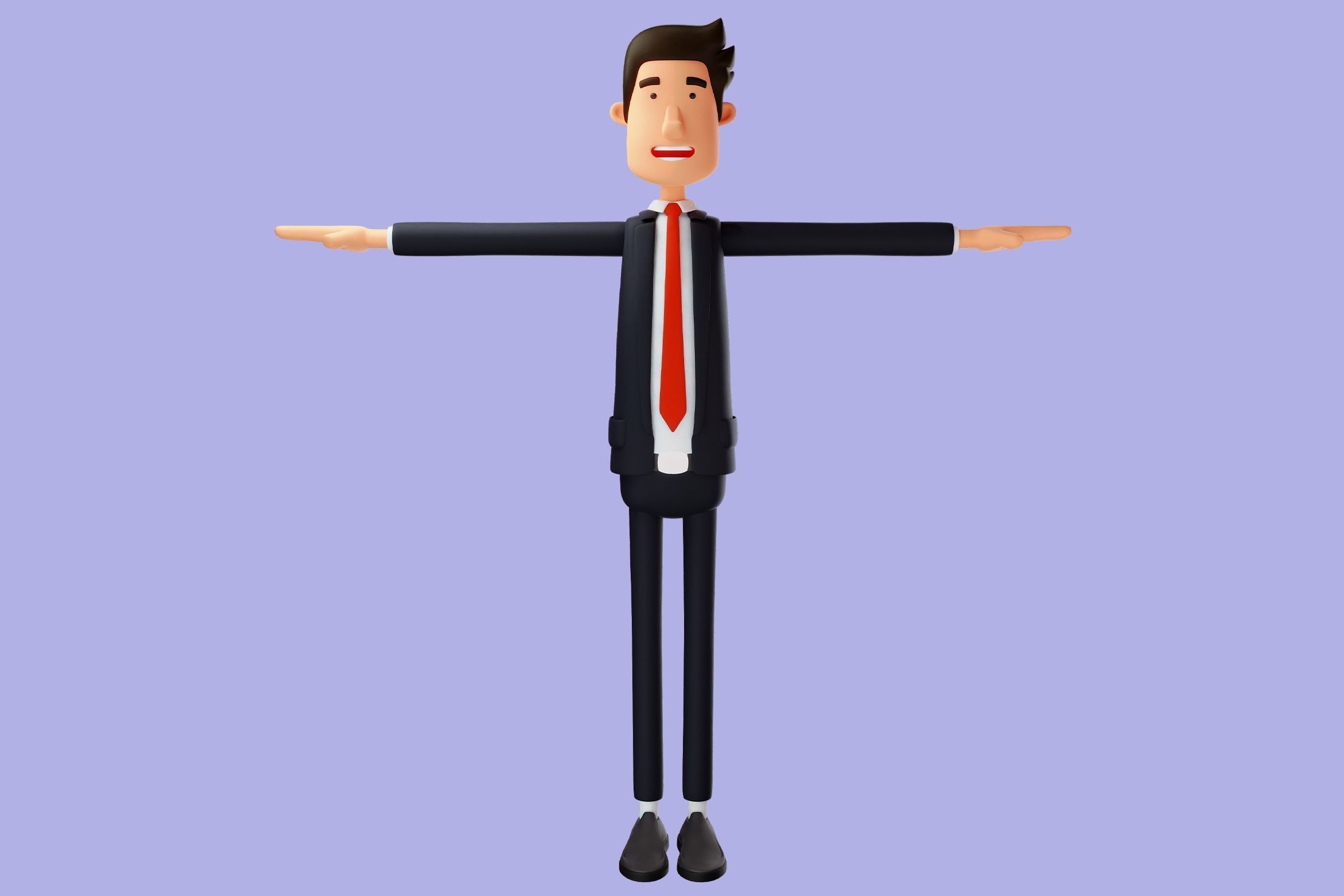 Cartoon Male Businessman 3D model_1