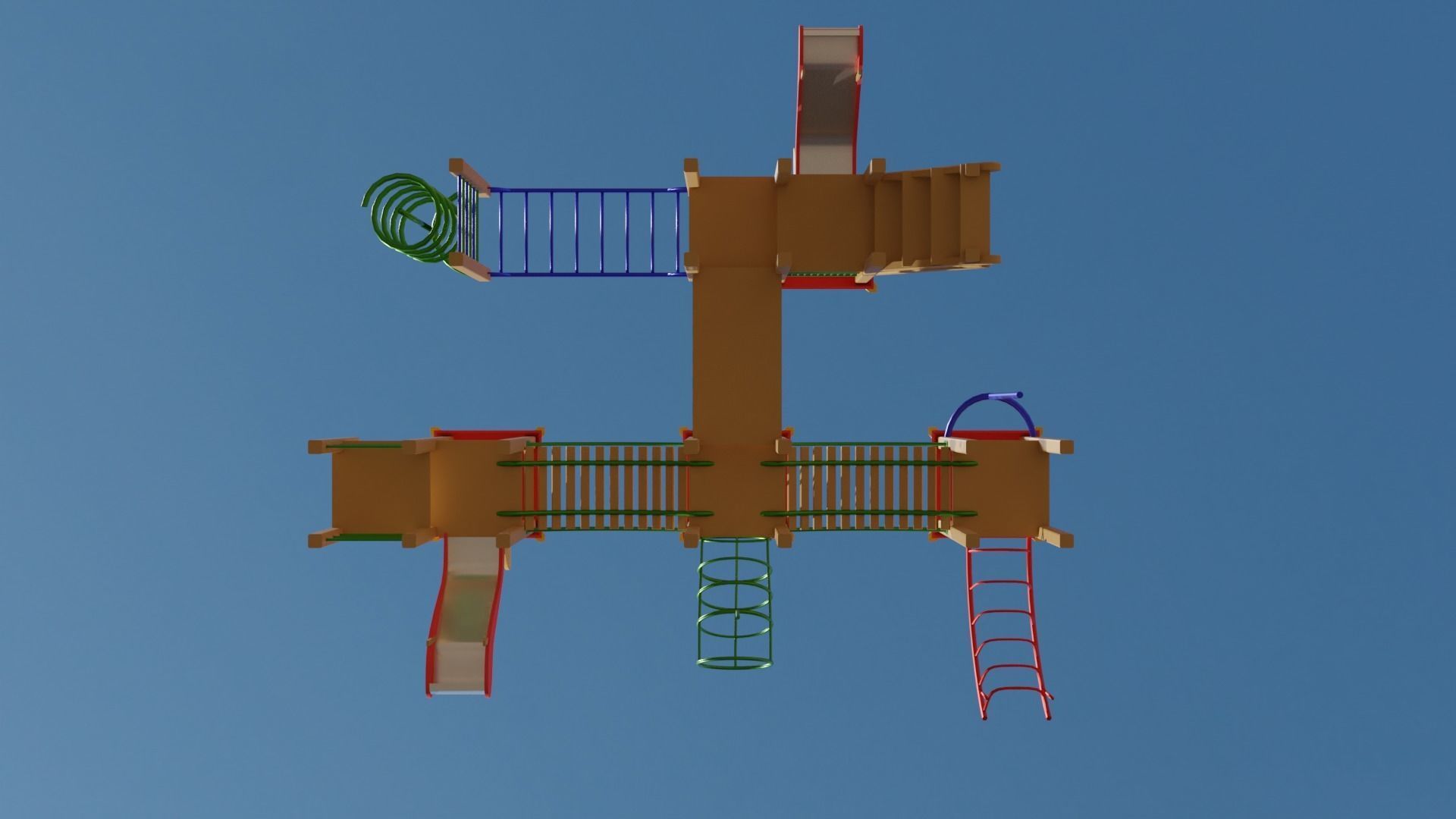 Low-Poly Playground in sky Low-poly 3D model_7