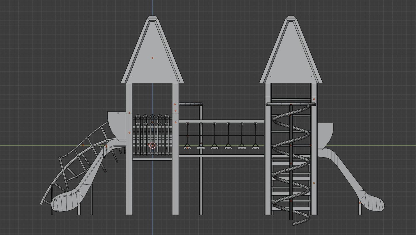 Low-Poly Playground in sky Low-poly 3D model_12