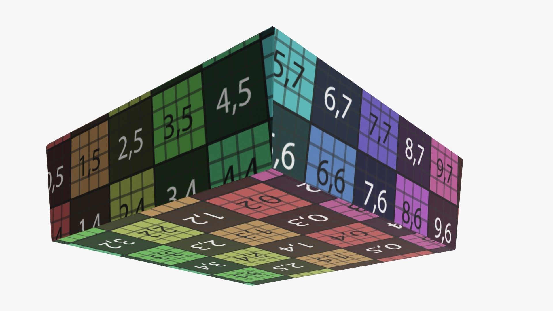 Low square paper box mockup 3D model_12