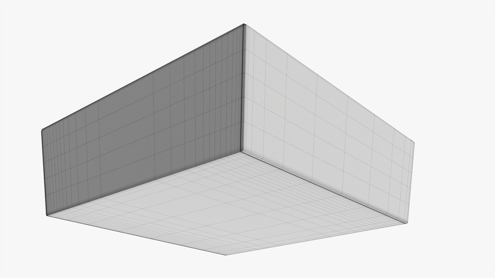 Low square paper box mockup 3D model_7