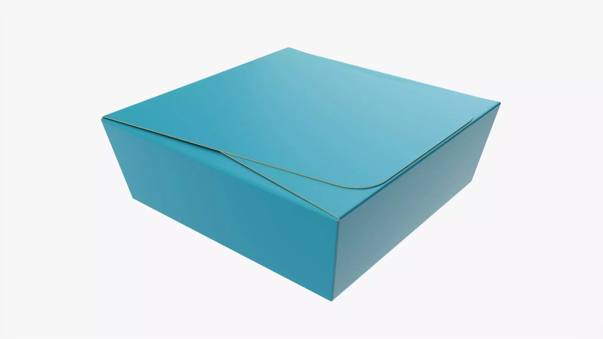 Low square paper box mockup 3D model_0