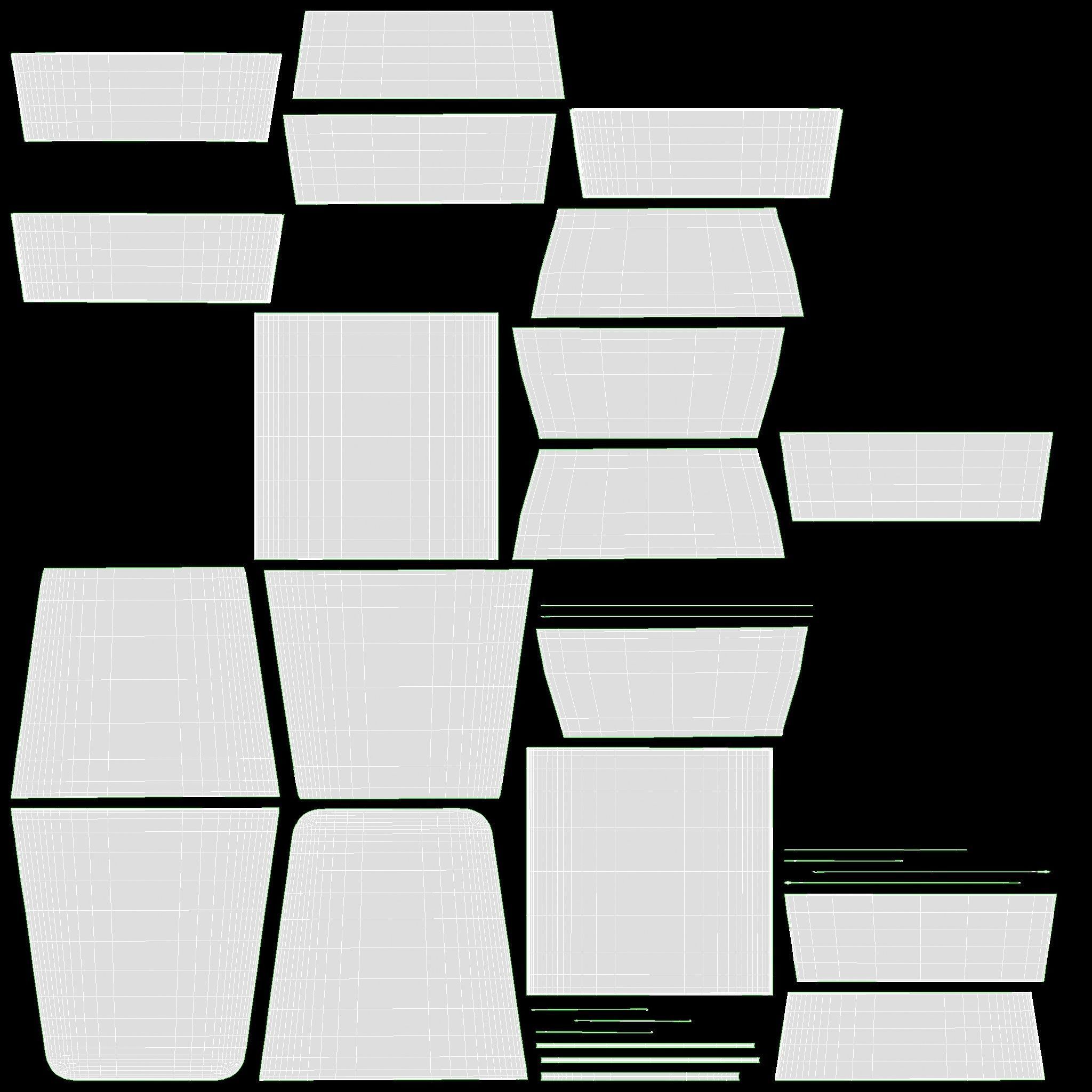 Low square paper box mockup 3D model_15