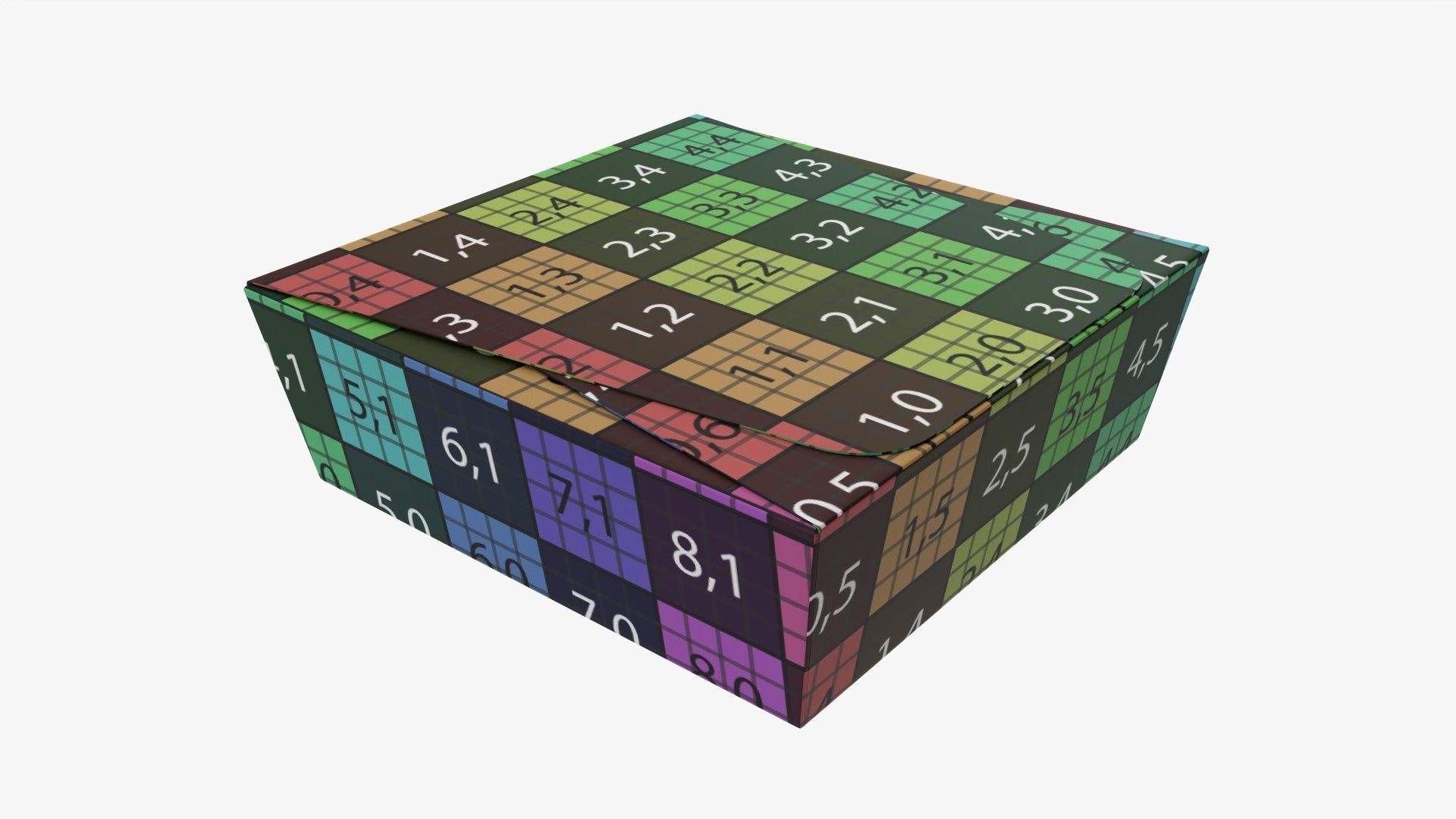 Low square paper box mockup 3D model_10