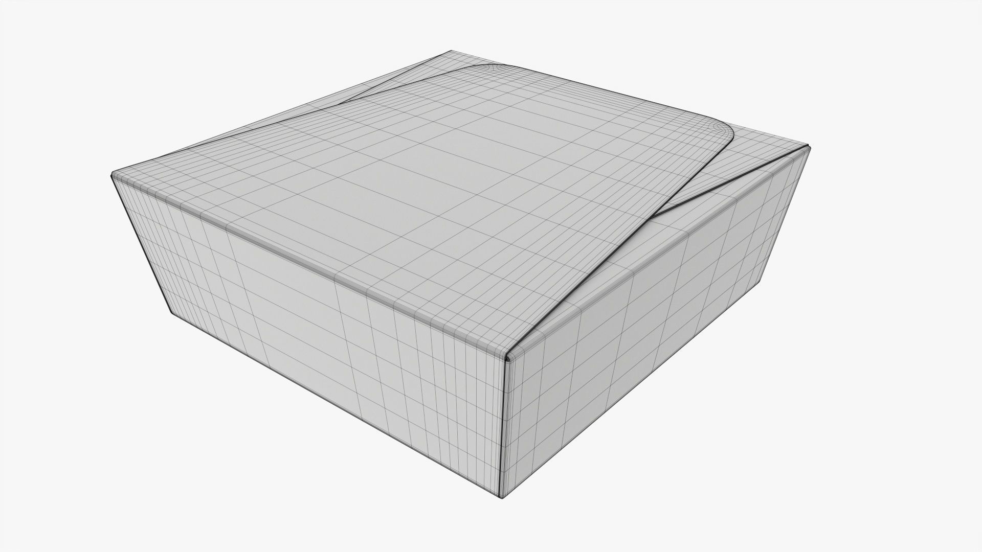 Low square paper box mockup 3D model_6