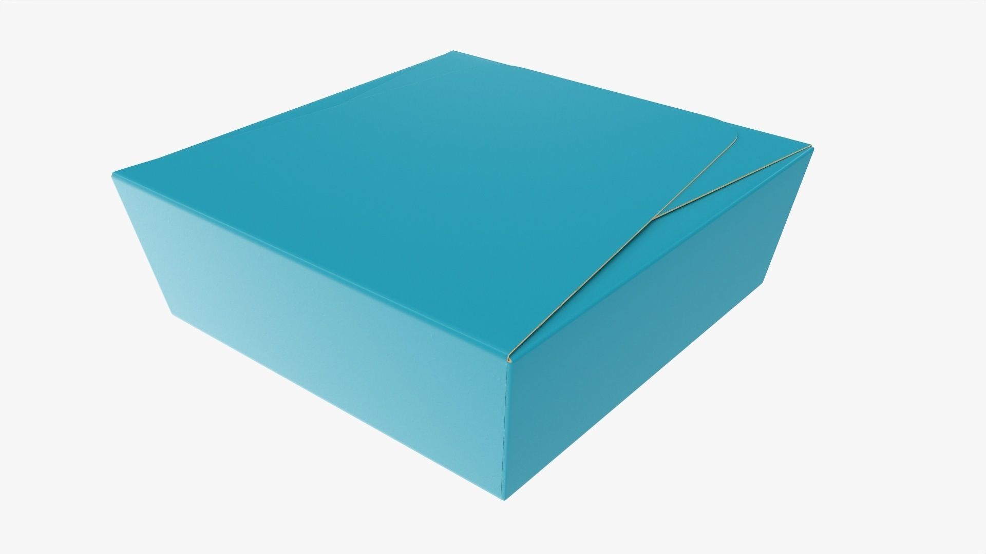 Low square paper box mockup 3D model_1