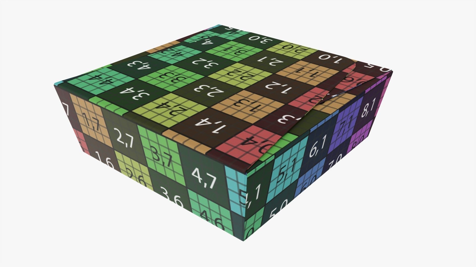 Low square paper box mockup 3D model_11