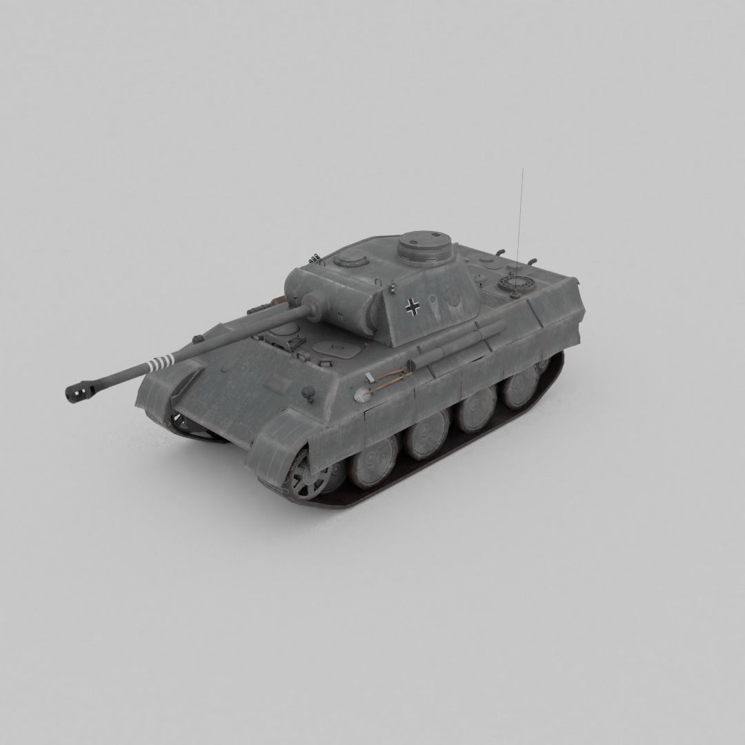 Panther Ausf D Medium Tank Low-poly 3D model_26