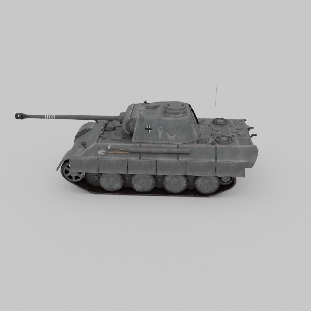 Panther Ausf D Medium Tank Low-poly 3D model_24