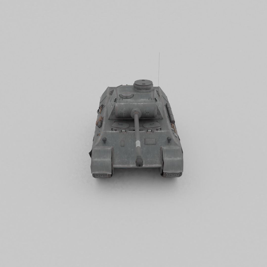 Panther Ausf D Medium Tank Low-poly 3D model_13