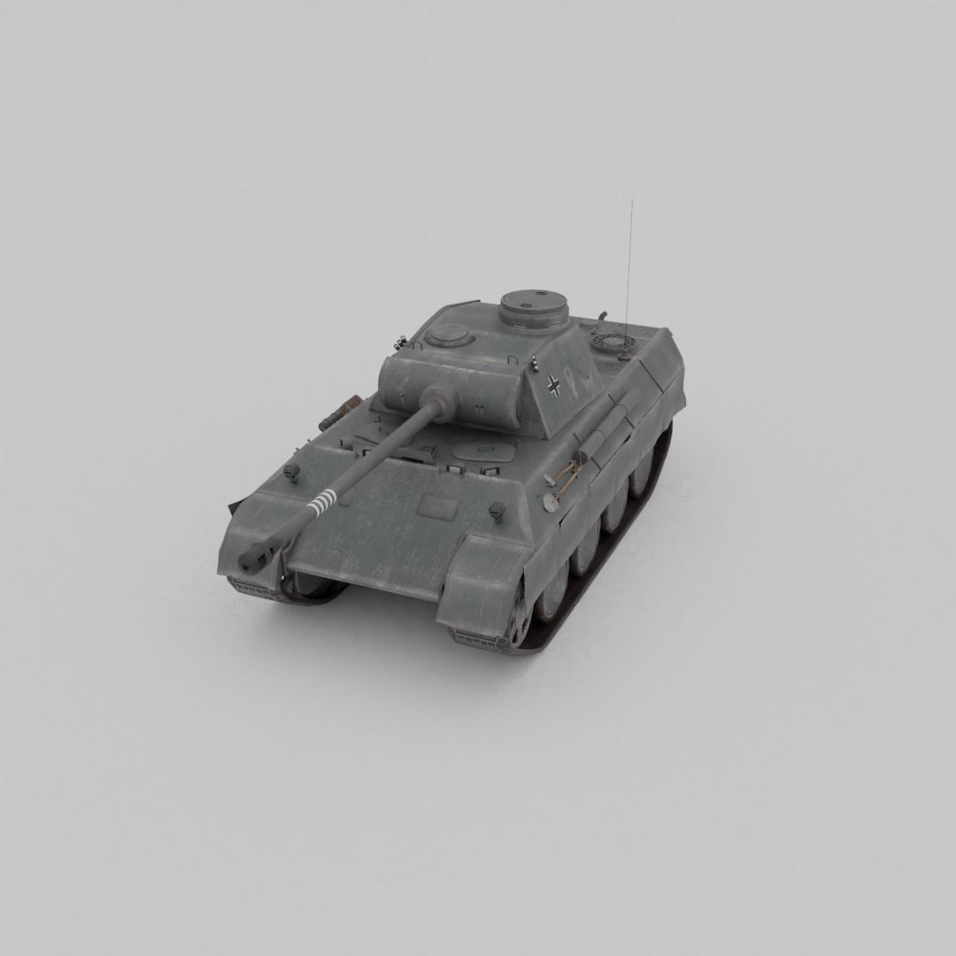 Panther Ausf D Medium Tank Low-poly 3D model_12