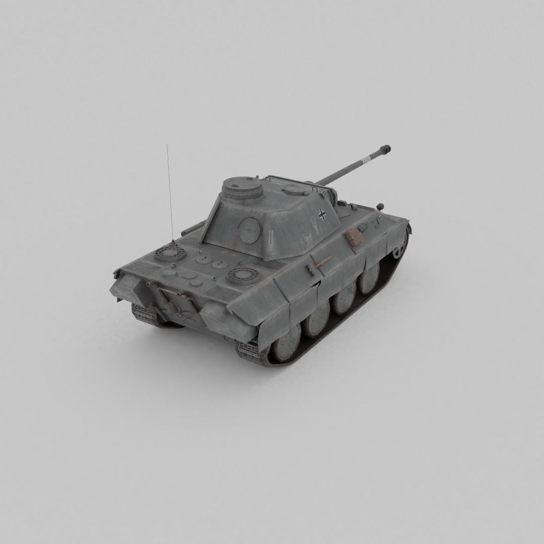 Panther Ausf D Medium Tank Low-poly 3D model_19
