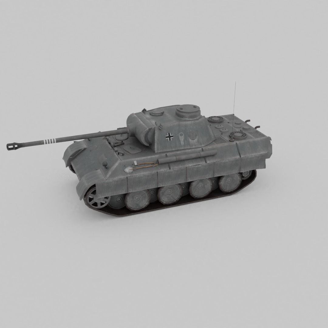 Panther Ausf D Medium Tank Low-poly 3D model_25
