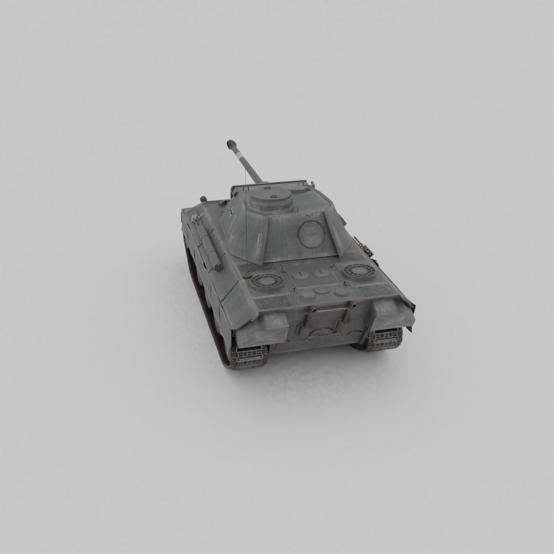 Panther Ausf D Medium Tank Low-poly 3D model_21