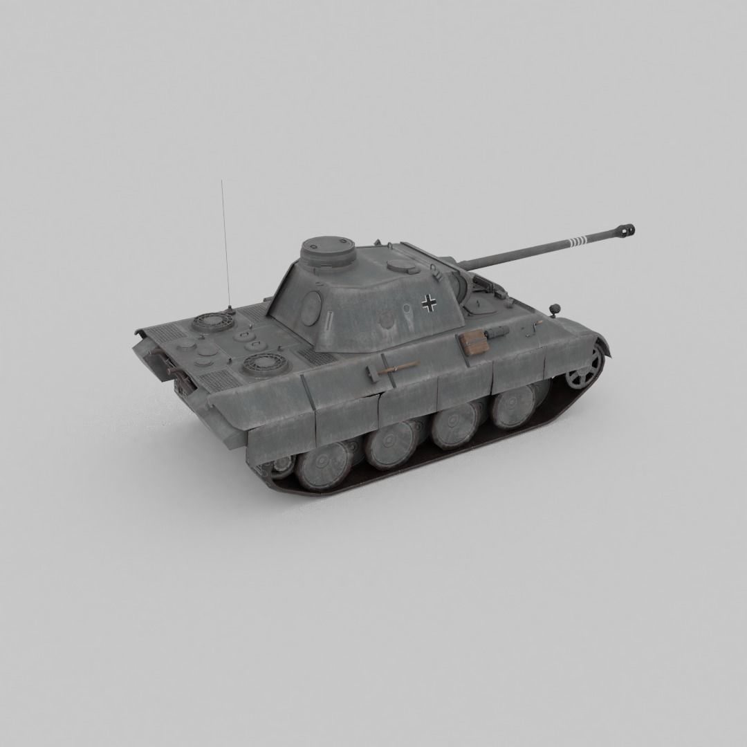 Panther Ausf D Medium Tank Low-poly 3D model_18