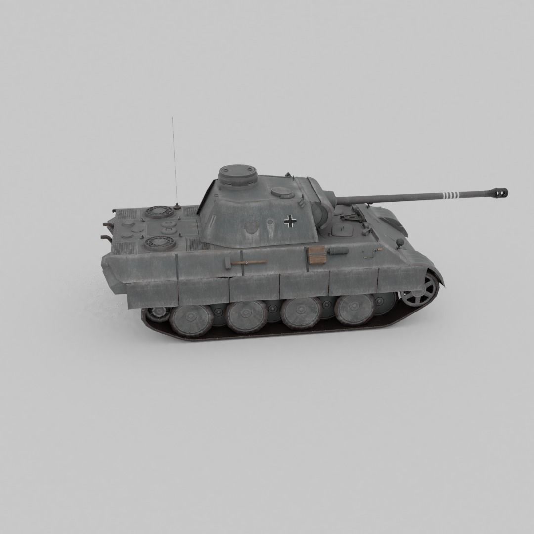 Panther Ausf D Medium Tank Low-poly 3D model_17