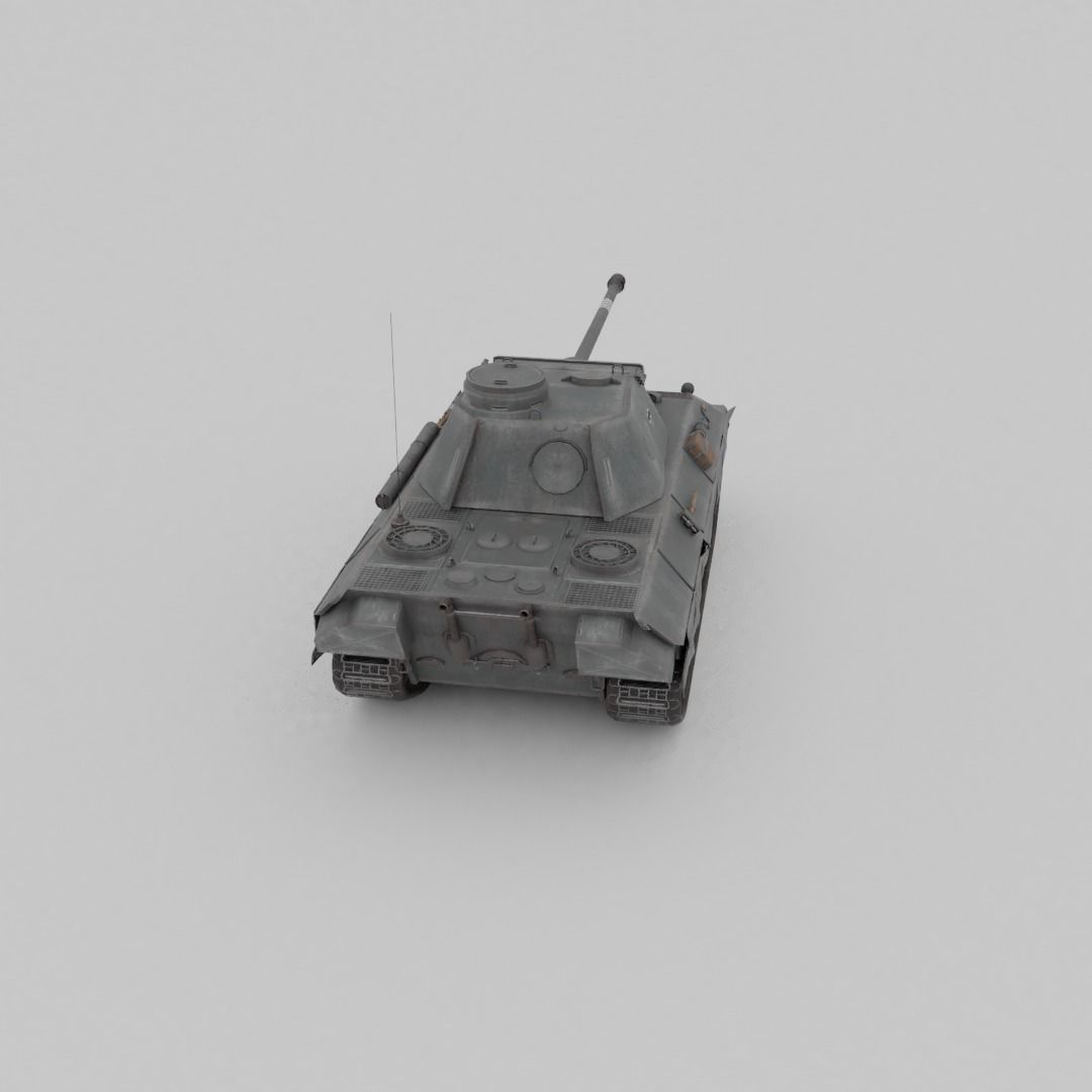Panther Ausf D Medium Tank Low-poly 3D model_20
