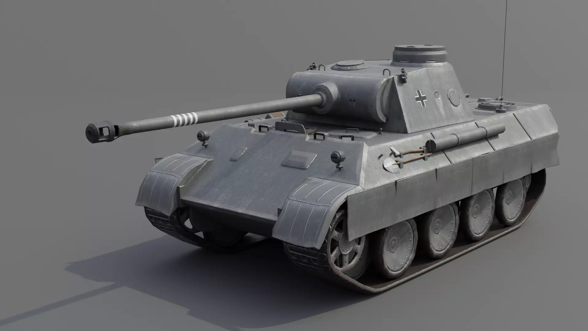 Panther Ausf D Medium Tank Low-poly 3D model_0
