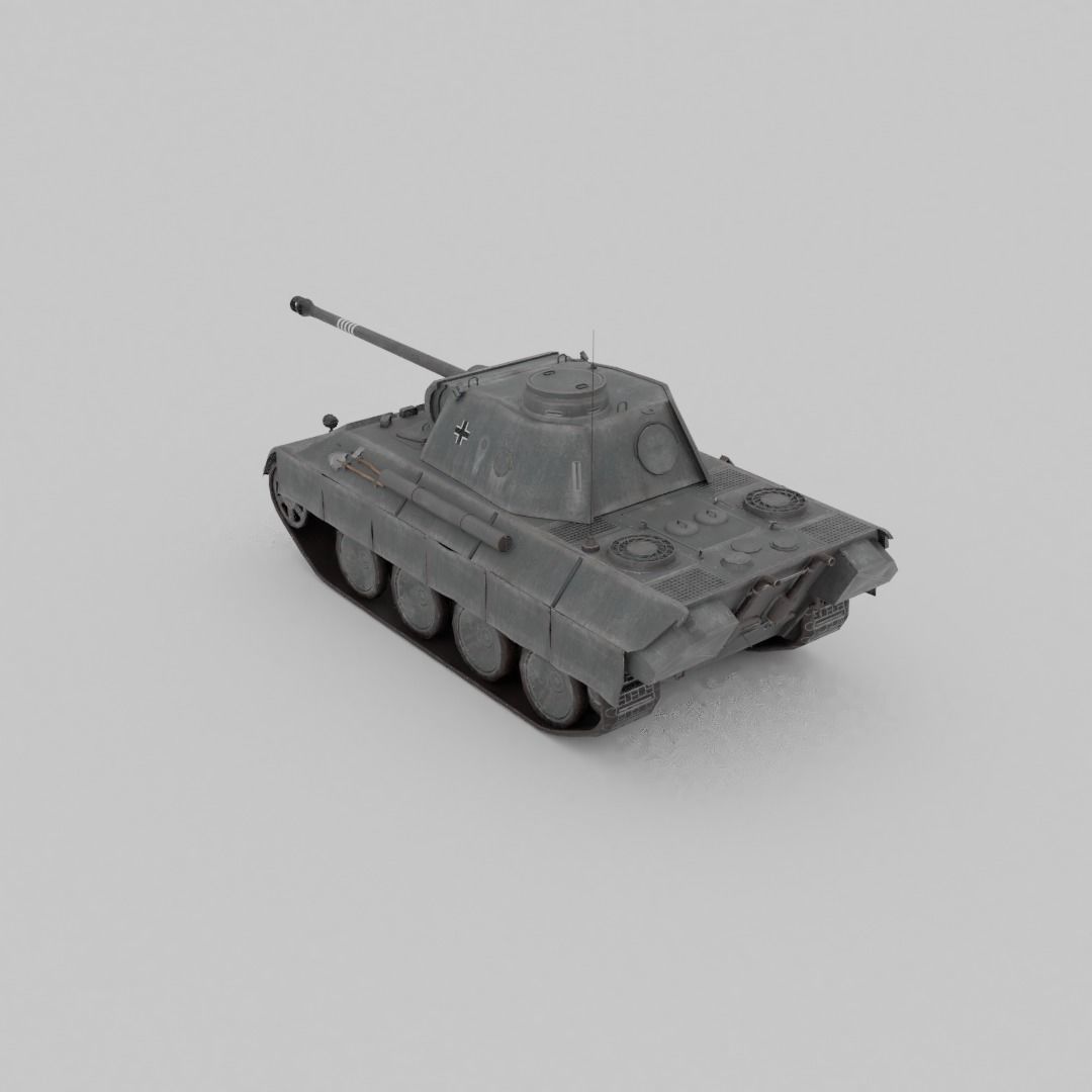 Panther Ausf D Medium Tank Low-poly 3D model_22