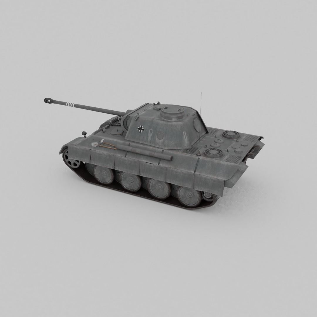 Panther Ausf D Medium Tank Low-poly 3D model_23