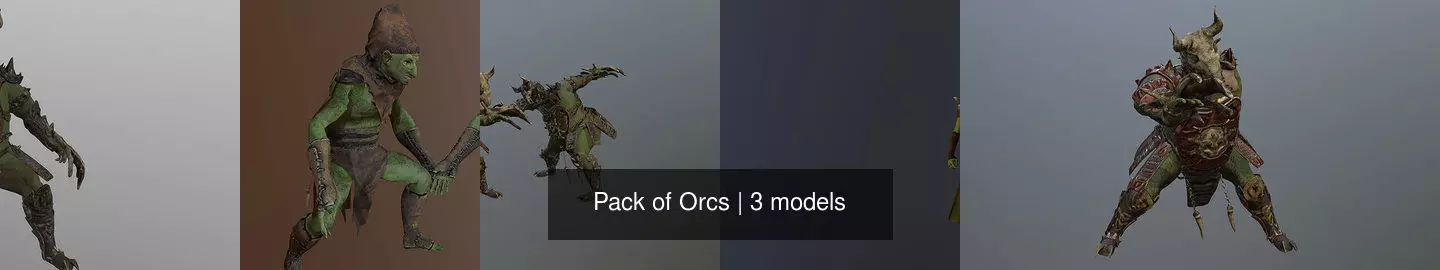 Pack of Orcs 3D Model Collection_4
