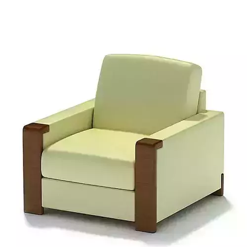 Cream And Brown Armchair