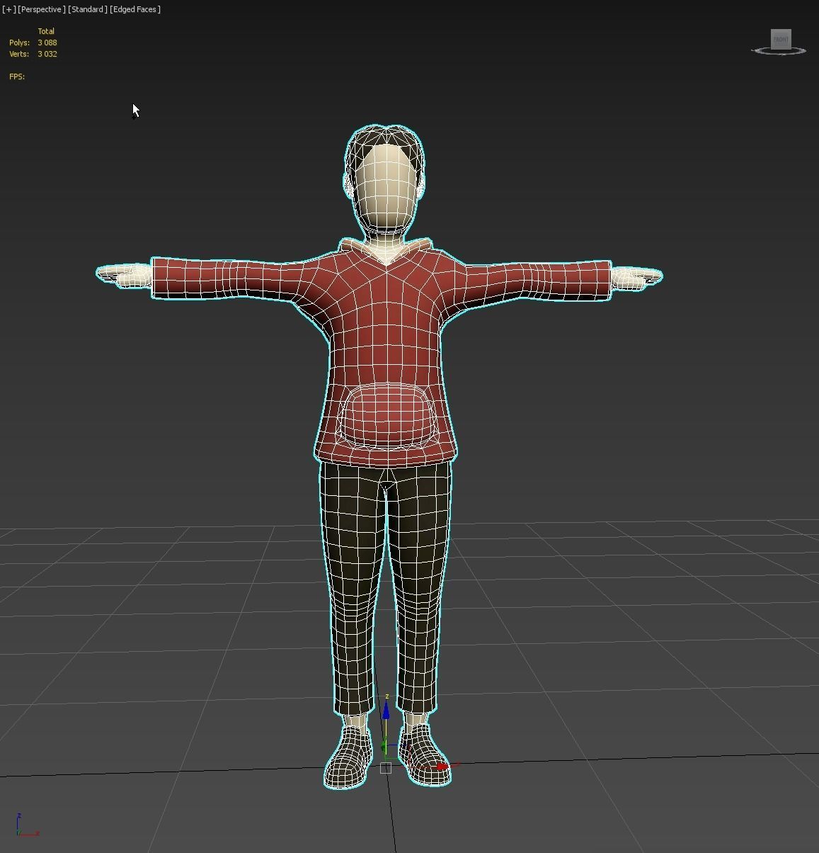 Cartoon boy low poly rigged animated Low-poly 3D model_3