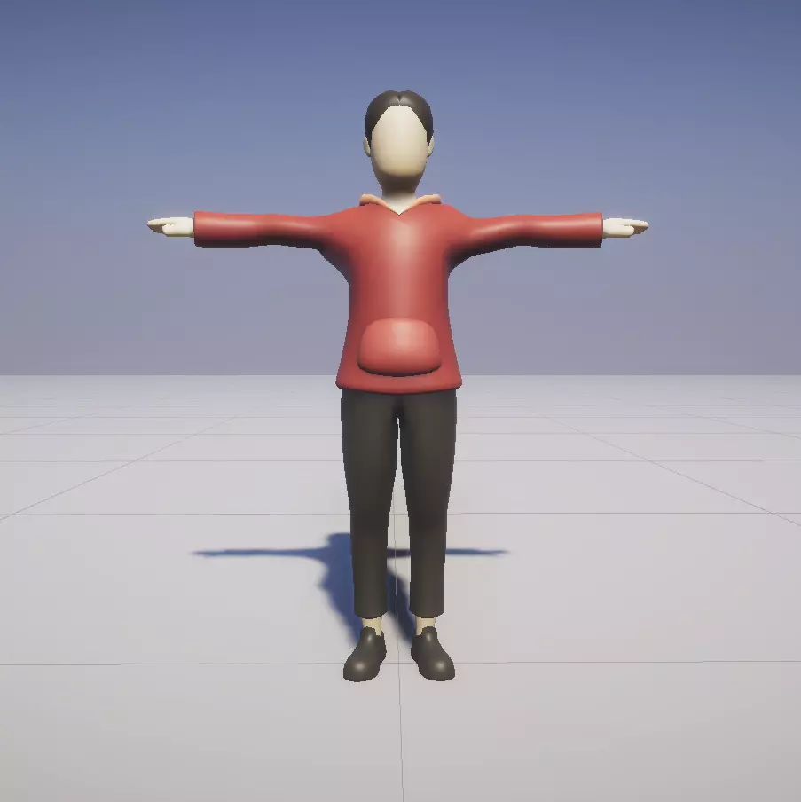 Cartoon boy low poly rigged animated Low-poly 3D model_0
