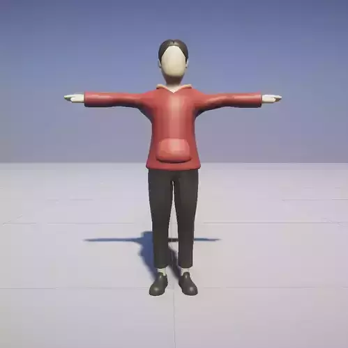 Cartoon boy low poly rigged animated Low-poly 3D model