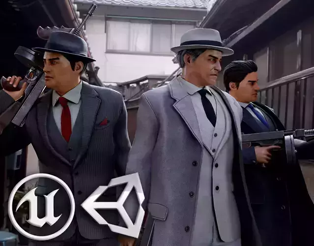 Mafioso Low-poly 3D model