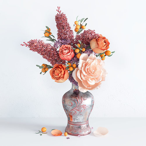 Spring Summer Bright Bouquet 3D model