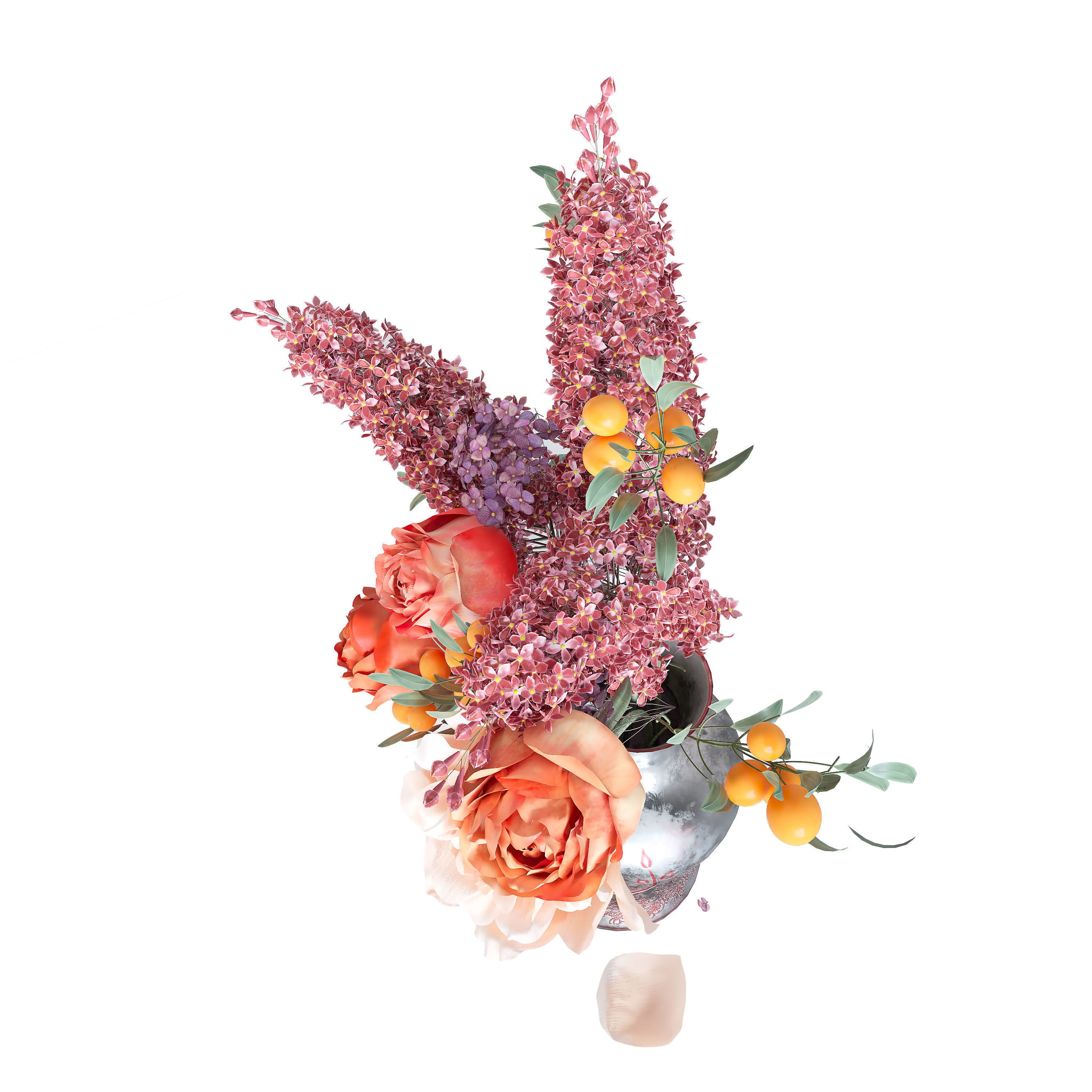 Spring Summer Bright Bouquet 3D model_4