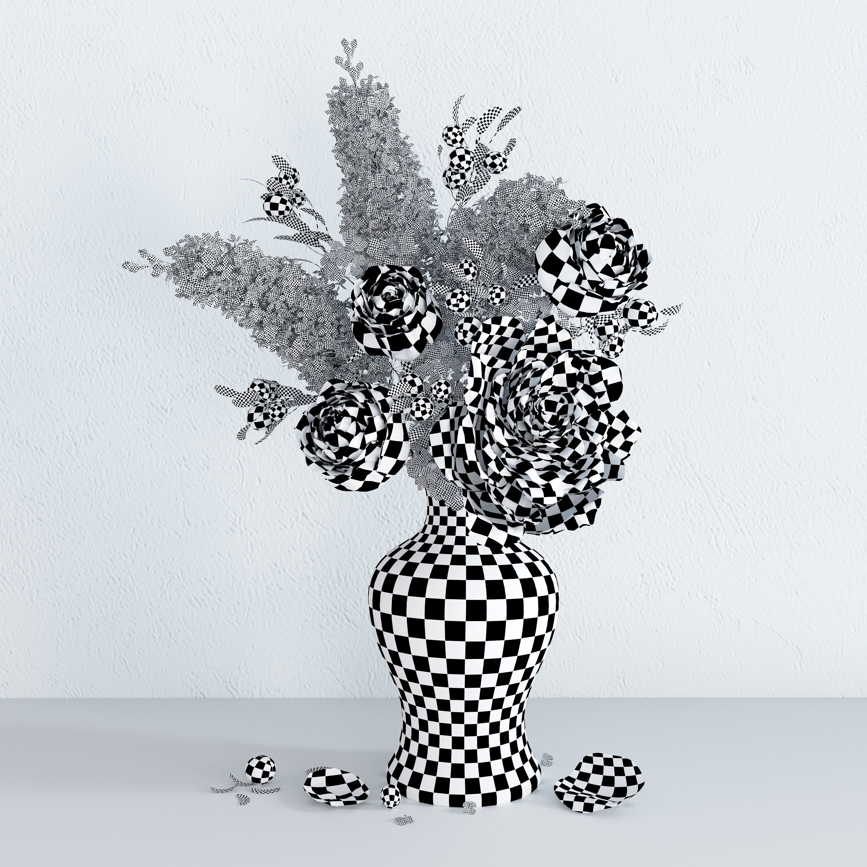 Spring Summer Bright Bouquet 3D model_9
