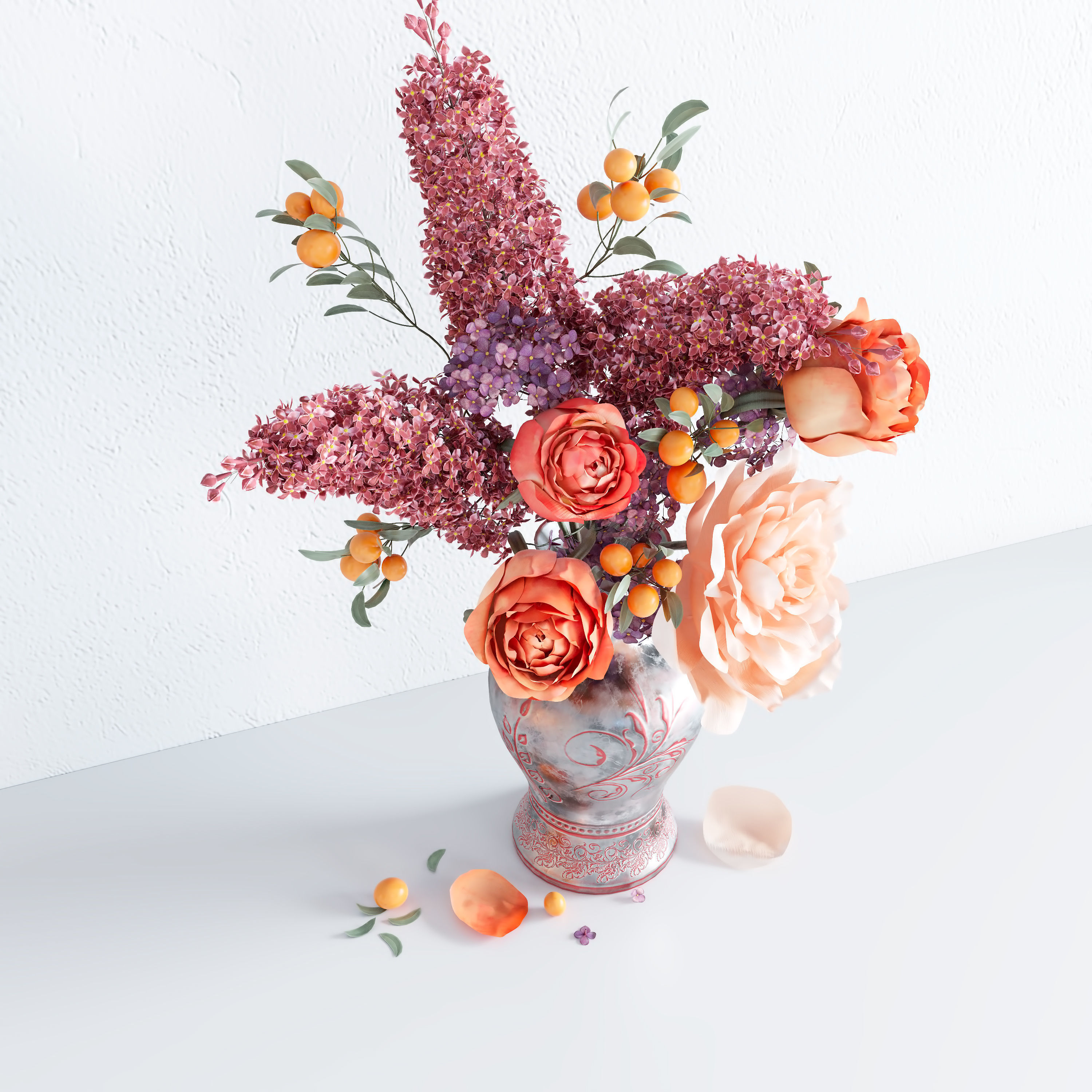 Spring Summer Bright Bouquet 3D model_5