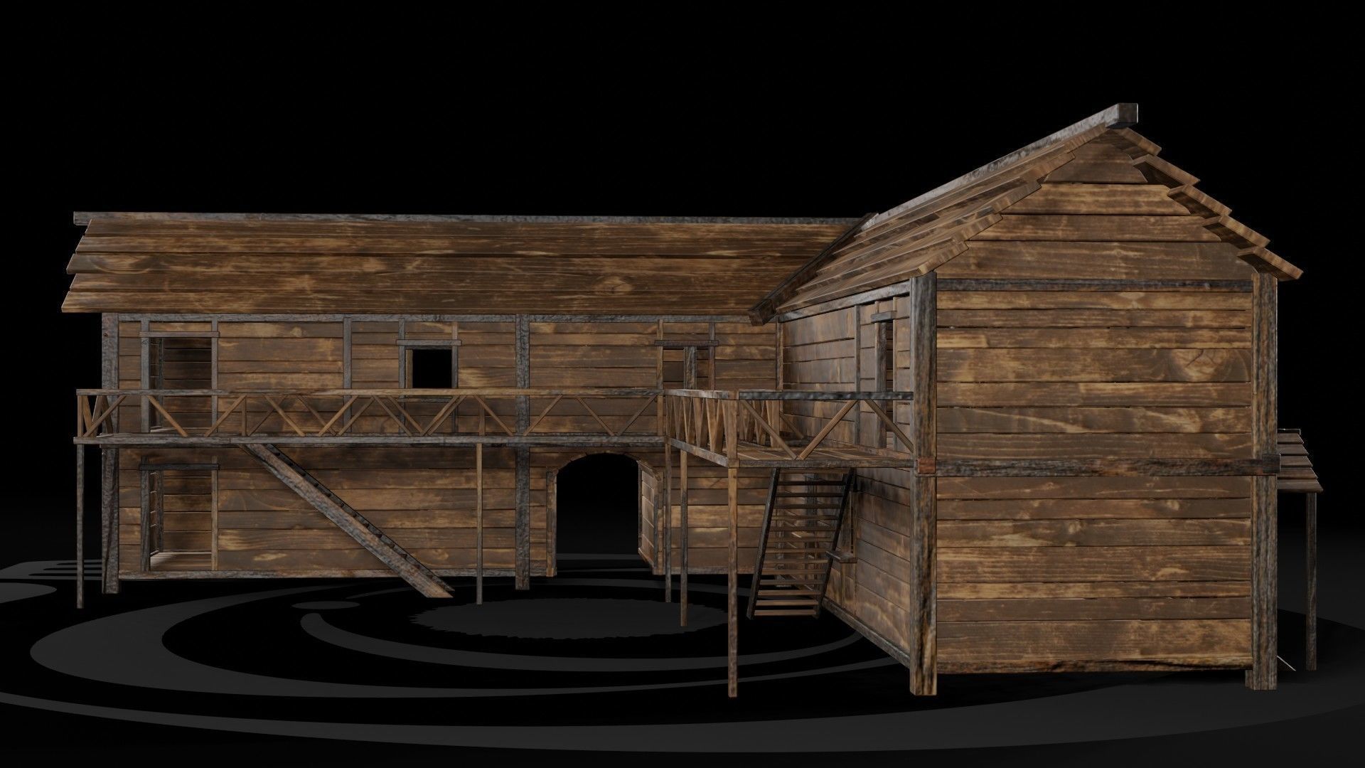 AAA Wooden Enterable Medieval Primal Hut Collection 04 R  _6