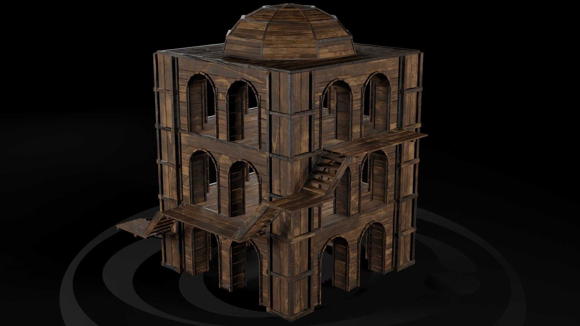 AAA Wooden Enterable Medieval Primal Hut Collection 04 R  _9