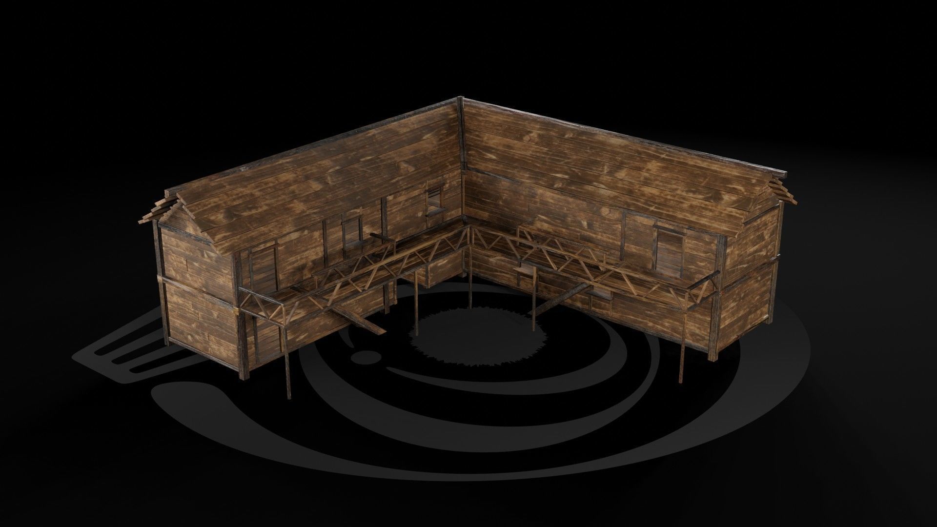 AAA Wooden Enterable Medieval Primal Hut Collection 04 R  _8