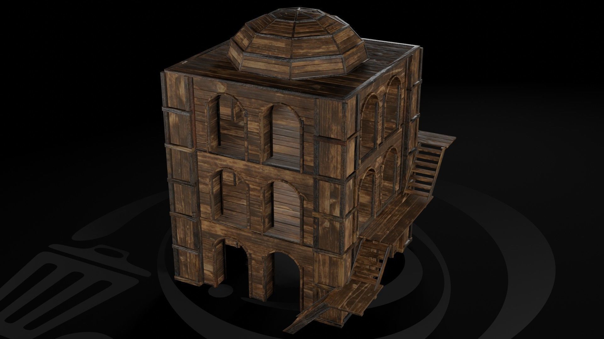 AAA Wooden Enterable Medieval Primal Hut Collection 04 R  _10