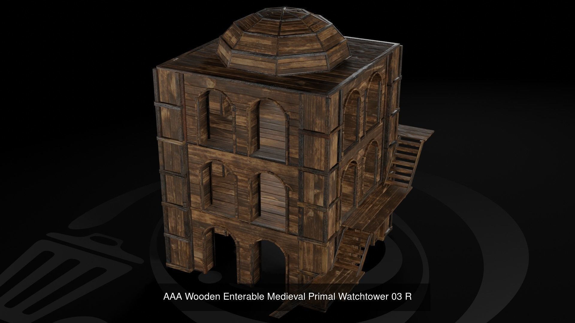 AAA Wooden Enterable Medieval Primal Hut Collection 04 R  _1