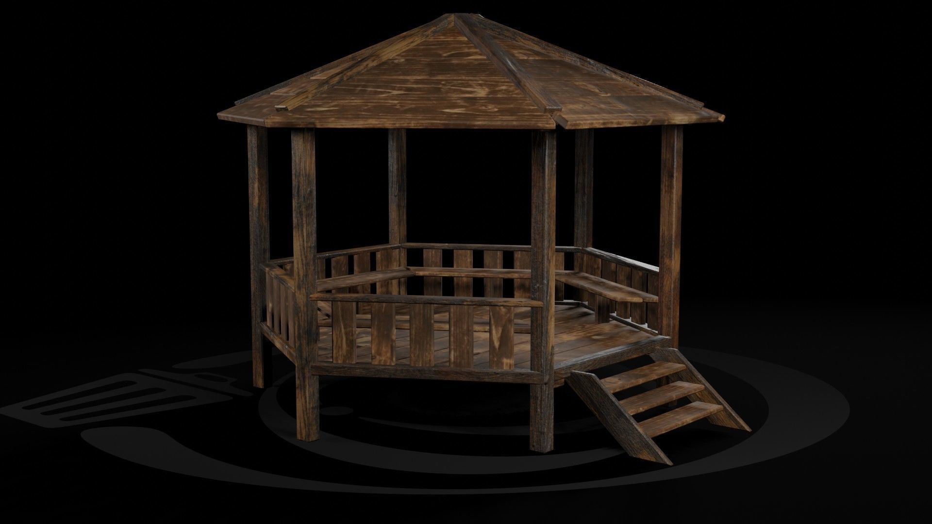 AAA Wooden Enterable Medieval Primal Hut Collection 04 R  _12