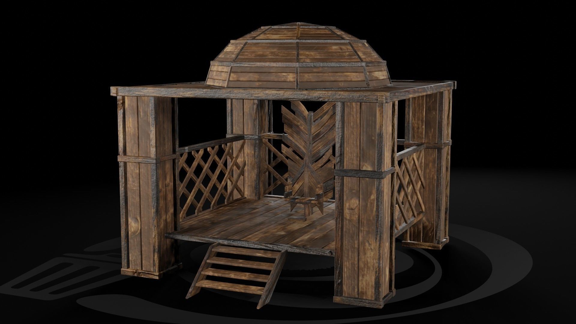 AAA Wooden Enterable Medieval Primal Hut Collection 04 R  _5