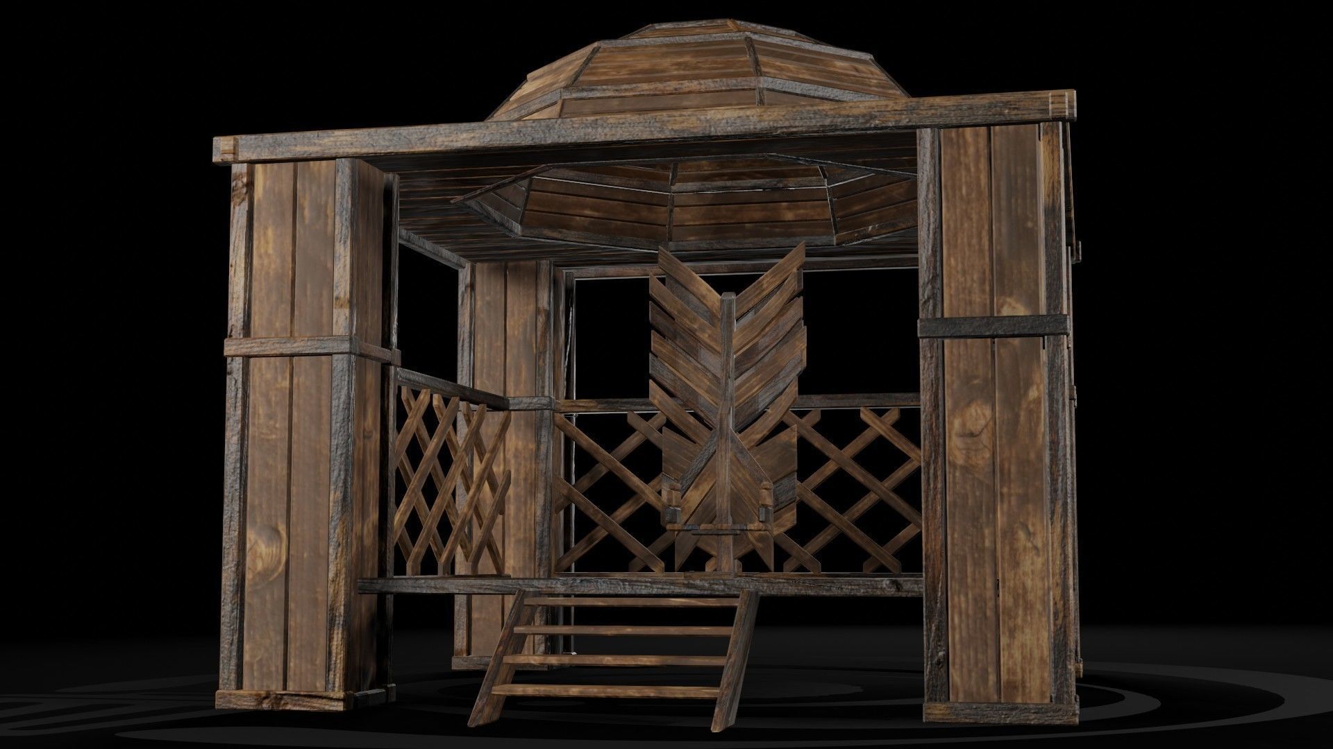 AAA Wooden Enterable Medieval Primal Hut Collection 04 R  _3