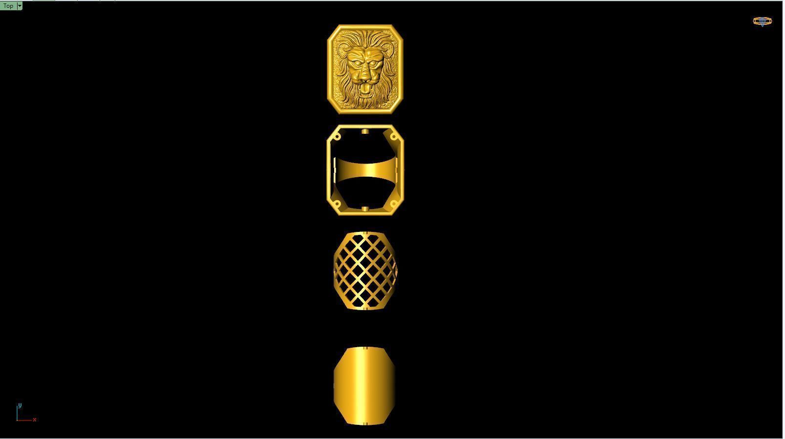 Lion Ring 3D print model_13