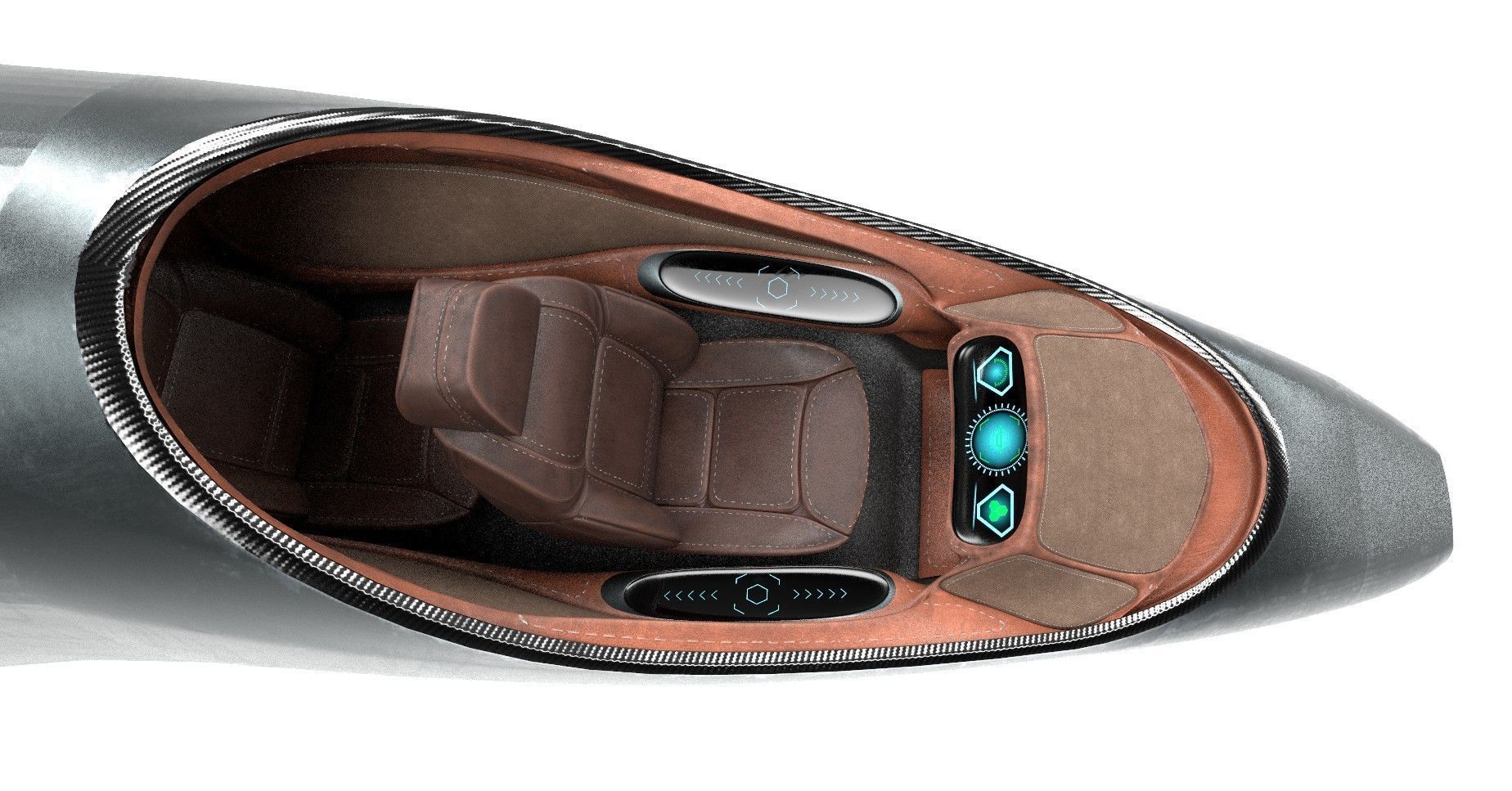 Spaceship sleek futuristic detailed 3D model_2