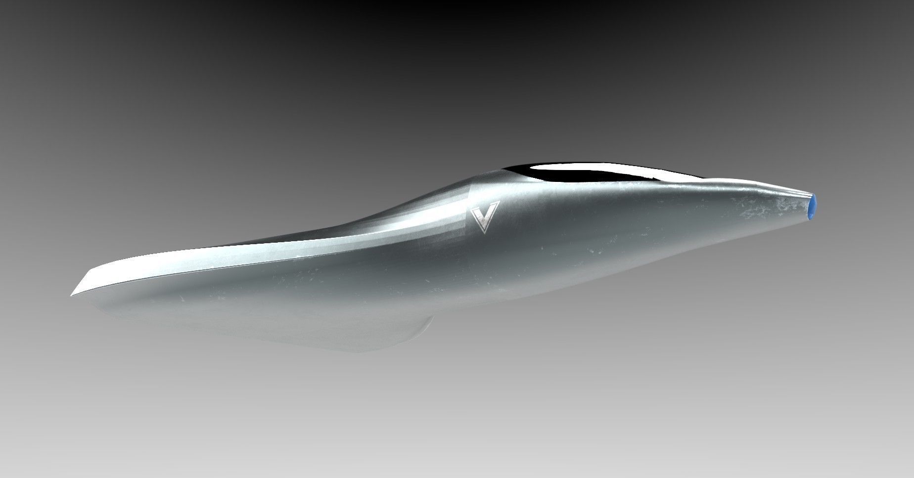 Spaceship sleek futuristic detailed 3D model_5