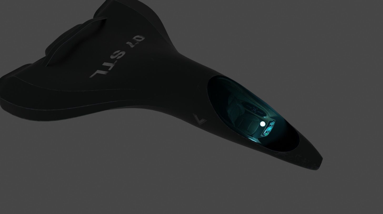 Spaceship sleek futuristic detailed 3D model_7