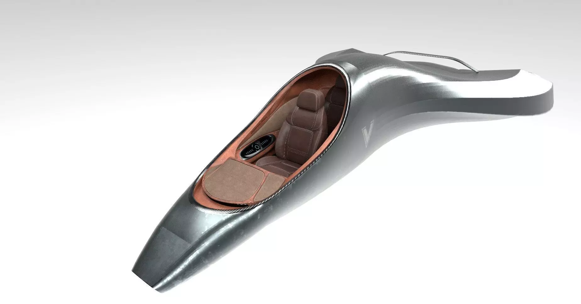 Spaceship sleek futuristic detailed 3D model_0