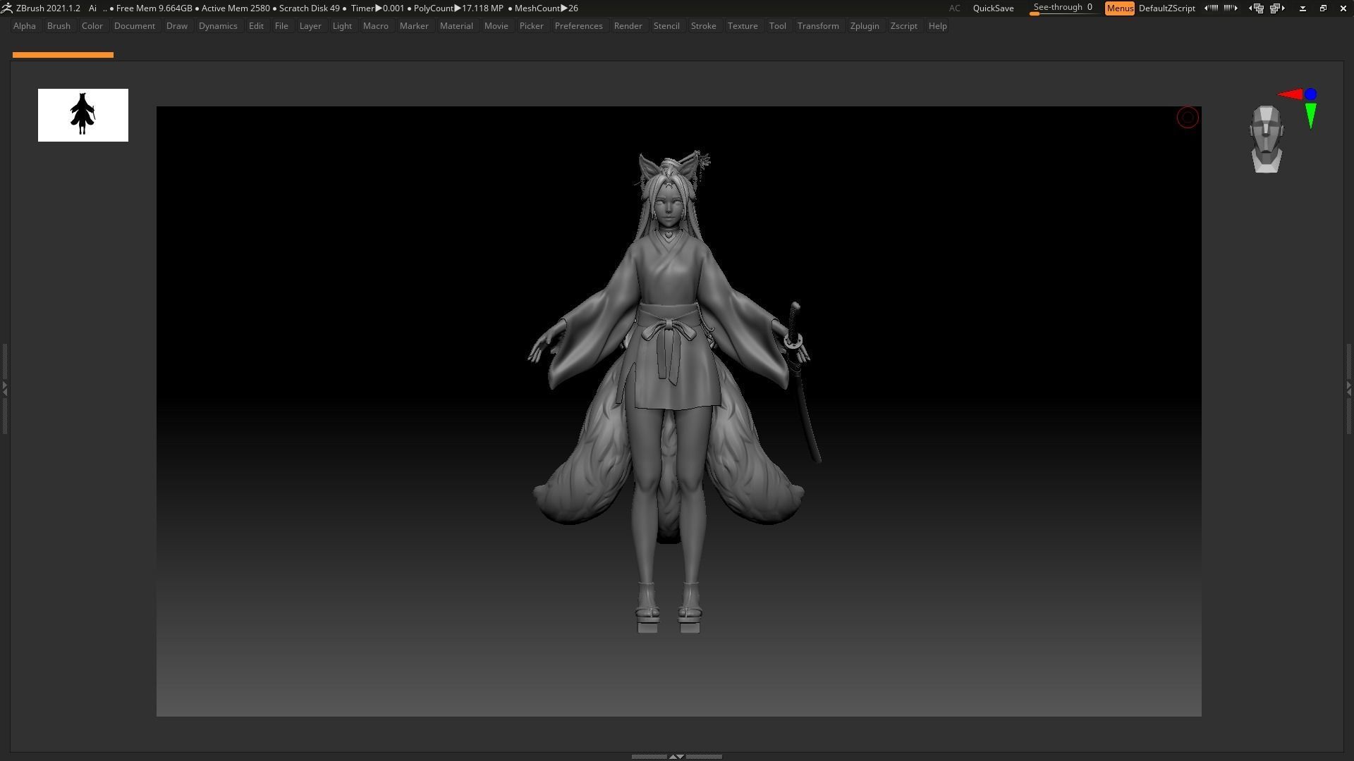 Kitsune - Base Mesh 3D model_5